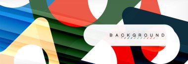 Geometrik arka plan. Modern örtüşen üçgenler. Mesajınız için alışılmadık renkli şekiller. İş veya teknik okul sunuyu, app kapak