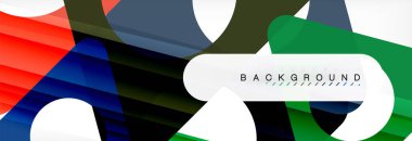 Geometrik arka plan, daireler ve üçgenler şekiller afiş. Gösterim amacıyla broşür veya el ilanı, sunum ve web tasarım düzeni