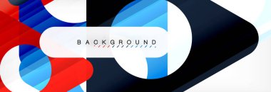 Geometrik arka plan, daireler ve üçgenler şekiller afiş. Gösterim amacıyla broşür veya el ilanı, sunum ve web tasarım düzeni