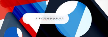 Geometrik arka plan, daireler ve üçgenler şekiller afiş. Gösterim amacıyla broşür veya el ilanı, sunum ve web tasarım düzeni