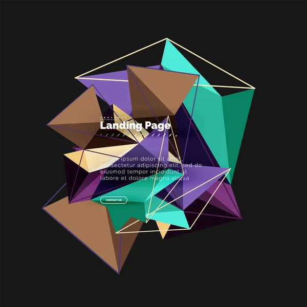 Polygonální Geometrický Design Abstraktní Tvar Trojúhelníků Módní Vektorové Pozadí — Stockový vektor