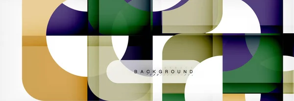 Colorati quadrati composizione banner astratto. Illustrazione per brochure aziendale o volantino, presentazione e layout di web design — Vettoriale Stock