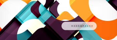 Renkli kare şekiller, geometrik modern arka plan