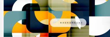 Renkli kareler kompozisyon soyut afiş. Gösterim amacıyla broşür veya el ilanı, sunum ve web tasarım düzeni