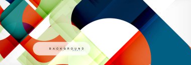 Geometrik kareler afiş soyut. Vektör çizim broşür veya el ilanı, sunum ve web tasarım düzeni için