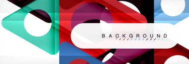 Geometrik arka plan, daireler ve üçgenler şekiller afiş. Gösterim amacıyla broşür veya el ilanı, sunum ve web tasarım düzeni