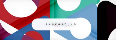 Geometrik arka plan, daireler ve üçgenler şekiller afiş. Gösterim amacıyla broşür veya el ilanı, sunum ve web tasarım düzeni