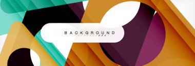 Geometrik arka plan, daireler ve üçgenler şekiller afiş. Gösterim amacıyla broşür veya el ilanı, sunum ve web tasarım düzeni