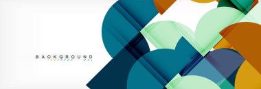 Modern geometrik arka plan - daireler. İş veya teknoloji tanıtım tasarım şablonu, broşür veya el ilanı desenli veya geometrik web afiş