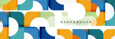 Geometrik kareler afiş soyut. Vektör çizim broşür veya el ilanı, sunum ve web tasarım düzeni için