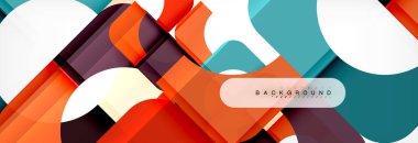 Renkli kareler kompozisyon soyut afiş. Gösterim amacıyla broşür veya el ilanı, sunum ve web tasarım düzeni