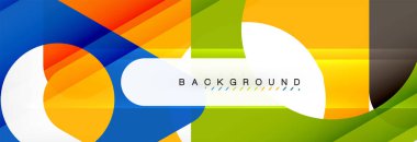 Geometrik arka plan, daireler ve üçgenler şekiller afiş. Gösterim amacıyla broşür veya el ilanı, sunum ve web tasarım düzeni