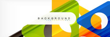 Geometrik arka plan, daireler ve üçgenler şekiller afiş. Gösterim amacıyla broşür veya el ilanı, sunum ve web tasarım düzeni