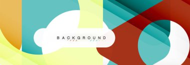 Geometrik arka plan, daireler ve üçgenler şekiller afiş. Gösterim amacıyla broşür veya el ilanı, sunum ve web tasarım düzeni