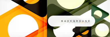 Geometrik arka plan, daireler ve üçgenler şekiller afiş. Gösterim amacıyla broşür veya el ilanı, sunum ve web tasarım düzeni