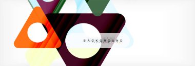 Geometrik arka plan. Modern örtüşen üçgenler. Mesajınız için alışılmadık renkli şekiller. İş veya teknik okul sunuyu, app kapak