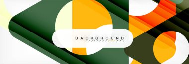 Geometrik arka plan, daireler ve üçgenler şekiller afiş. Gösterim amacıyla broşür veya el ilanı, sunum ve web tasarım düzeni