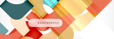 Geometrik kareler afiş soyut. Vektör çizim broşür veya el ilanı, sunum ve web tasarım düzeni için