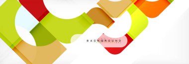 Renkli kareler kompozisyon soyut afiş. Gösterim amacıyla broşür veya el ilanı, sunum ve web tasarım düzeni