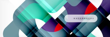 Geometrik kareler afiş soyut. Vektör çizim broşür veya el ilanı, sunum ve web tasarım düzeni için