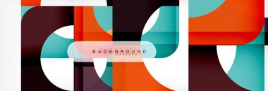 Renkli kareler kompozisyon soyut afiş. Gösterim amacıyla broşür veya el ilanı, sunum ve web tasarım düzeni