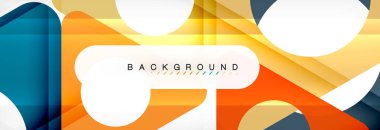 Geometrik arka plan, daireler ve üçgenler şekiller afiş. Gösterim amacıyla broşür veya el ilanı, sunum ve web tasarım düzeni