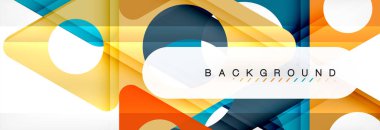 Geometrik arka plan, daireler ve üçgenler şekiller afiş. Gösterim amacıyla broşür veya el ilanı, sunum ve web tasarım düzeni