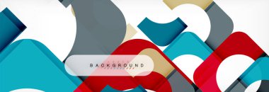 Renkli kareler kompozisyon soyut afiş. Vektör çizim broşür veya el ilanı, sunum ve web tasarım düzeni için