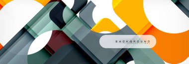 Geometrik kareler afiş soyut. Vektör çizim broşür veya el ilanı, sunum ve web tasarım düzeni için