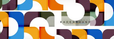 Geometrik kareler afiş soyut. Vektör çizim broşür veya el ilanı, sunum ve web tasarım düzeni için