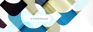 Geometrik kareler afiş soyut. Vektör çizim broşür veya el ilanı, sunum ve web tasarım düzeni için