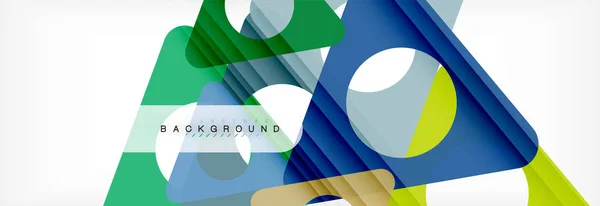 Sfondo geometrico, cerchi e triangoli forme banner. Illustrazione per brochure aziendale o volantino, presentazione e layout di web design — Vettoriale Stock