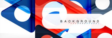 Geometrik arka plan, daireler ve üçgenler şekiller afiş. Gösterim amacıyla broşür veya el ilanı, sunum ve web tasarım düzeni