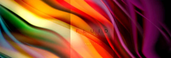 Rainbow fluid abstract shapes, liquid colors design, colorful marble or plastic wavy texture background, multicolored template for business or technology presentation or web brochure cover design — Stock Vector