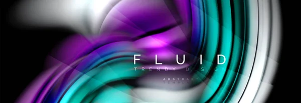 Wave fluid flowing colors motion effect, holographic abstract background. Vector illustration — Stock Vector