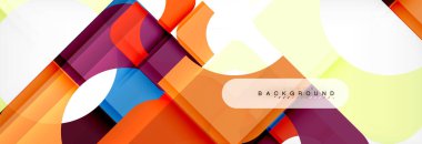 Renkli kareler kompozisyon soyut afiş. Gösterim amacıyla broşür veya el ilanı, sunum ve web tasarım düzeni