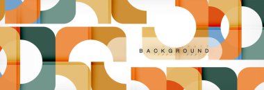 Geometrik kareler afiş soyut. Vektör çizim broşür veya el ilanı, sunum ve web tasarım düzeni için