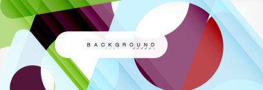 Geometrik arka plan, daireler ve üçgenler şekiller afiş. Gösterim amacıyla broşür veya el ilanı, sunum ve web tasarım düzeni