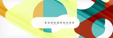 Geometrik arka plan, daireler ve üçgenler şekiller afiş. Gösterim amacıyla broşür veya el ilanı, sunum ve web tasarım düzeni