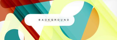 Geometrik arka plan, daireler ve üçgenler şekiller afiş. Gösterim amacıyla broşür veya el ilanı, sunum ve web tasarım düzeni