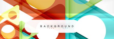 Geometrik arka plan, daireler ve üçgenler şekiller afiş. Gösterim amacıyla broşür veya el ilanı, sunum ve web tasarım düzeni