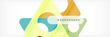 Geometrik arka plan, daireler ve üçgenler şekiller afiş. Gösterim amacıyla broşür veya el ilanı, sunum ve web tasarım düzeni