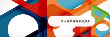 Geometrik arka plan, daireler ve üçgenler şekiller afiş. Gösterim amacıyla broşür veya el ilanı, sunum ve web tasarım düzeni