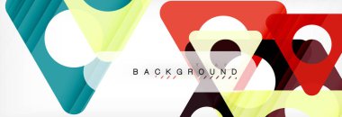 Geometrik arka plan. Modern örtüşen üçgenler. Mesajınız için alışılmadık renkli şekiller. İş veya teknik okul sunuyu, app kapak