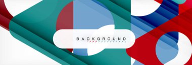 Geometrik arka plan. Modern örtüşen üçgenler. Mesajınız için alışılmadık renkli şekiller. İş veya teknik okul sunuyu, app kapak