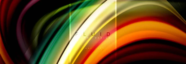 Plynulé Barvy Pozadí Abstraktní Barevný Plakát Twisted Liquid Design Černé — Stockový vektor