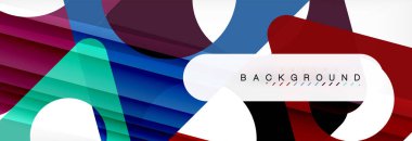 Geometrik arka plan, daireler ve üçgenler şekiller afiş. Gösterim amacıyla broşür veya el ilanı, sunum ve web tasarım düzeni