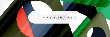 Geometrik arka plan, daireler ve üçgenler şekiller afiş. Gösterim amacıyla broşür veya el ilanı, sunum ve web tasarım düzeni