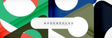 Geometrik arka plan, daireler ve üçgenler şekiller afiş. Gösterim amacıyla broşür veya el ilanı, sunum ve web tasarım düzeni