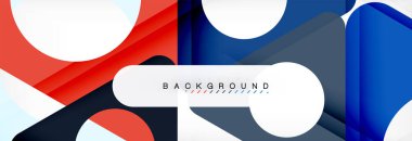 Geometrik arka plan, daireler ve üçgenler şekiller afiş. Vektör çizim broşür veya el ilanı, sunum ve web tasarım düzeni için